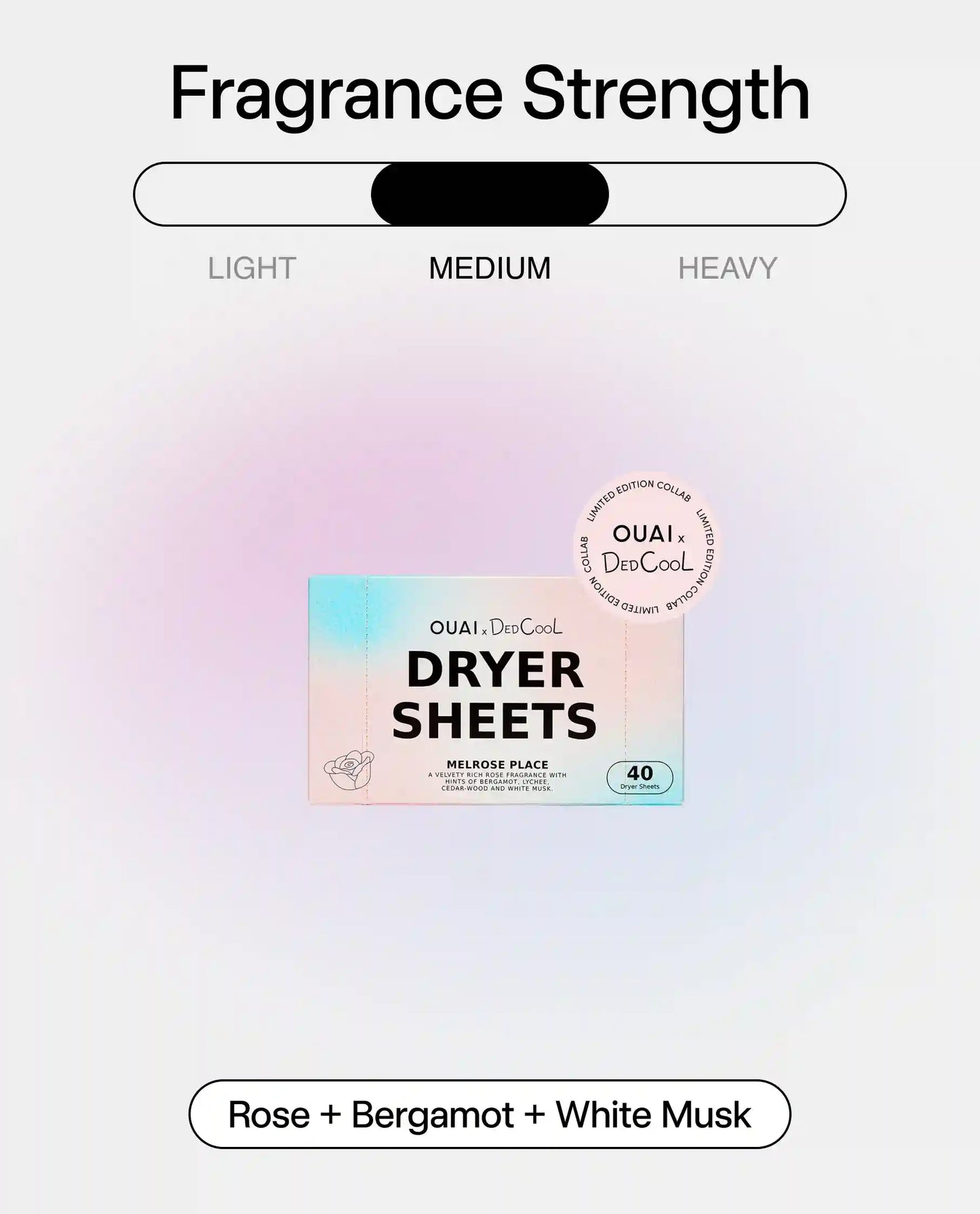 DedCool x OUAI Melrose Place Dryer Sheets